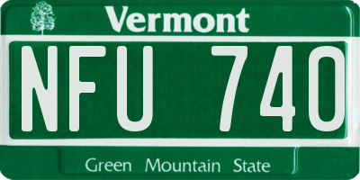 VT license plate NFU740