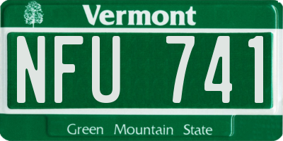 VT license plate NFU741