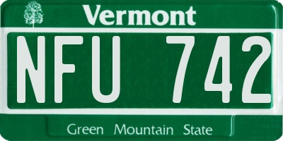 VT license plate NFU742