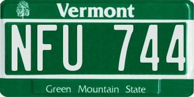 VT license plate NFU744
