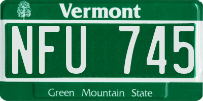 VT license plate NFU745