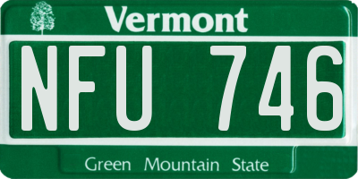 VT license plate NFU746