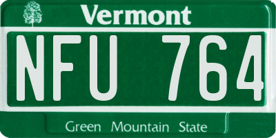 VT license plate NFU764