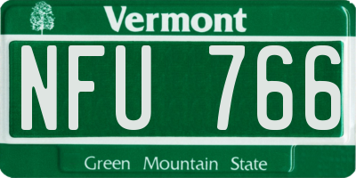 VT license plate NFU766