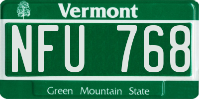 VT license plate NFU768
