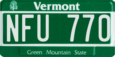 VT license plate NFU770