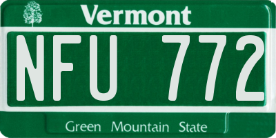 VT license plate NFU772