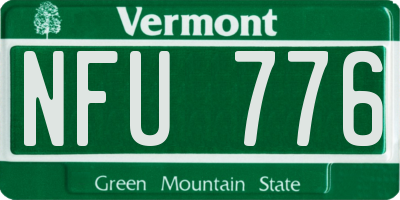 VT license plate NFU776