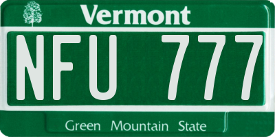 VT license plate NFU777