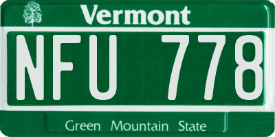 VT license plate NFU778