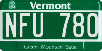 VT license plate NFU780
