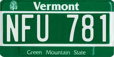 VT license plate NFU781