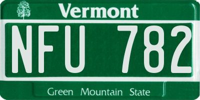 VT license plate NFU782