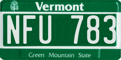 VT license plate NFU783