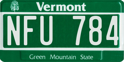 VT license plate NFU784