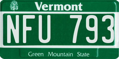 VT license plate NFU793
