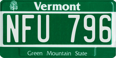 VT license plate NFU796