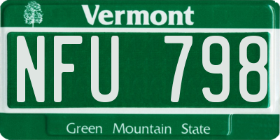 VT license plate NFU798