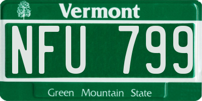 VT license plate NFU799