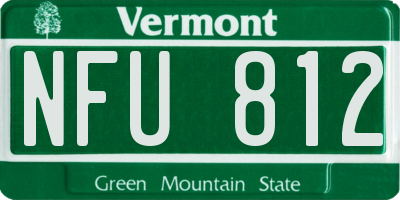 VT license plate NFU812