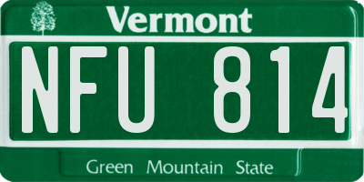 VT license plate NFU814