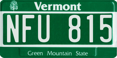 VT license plate NFU815