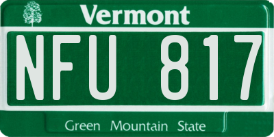 VT license plate NFU817