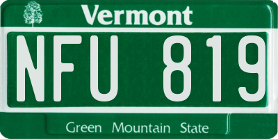 VT license plate NFU819