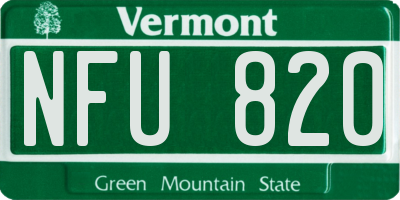 VT license plate NFU820