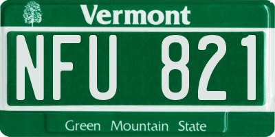 VT license plate NFU821