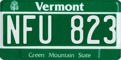 VT license plate NFU823