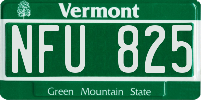 VT license plate NFU825