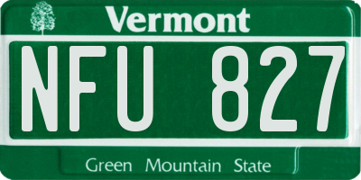 VT license plate NFU827