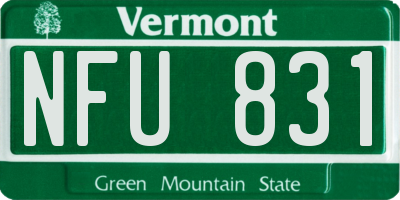 VT license plate NFU831