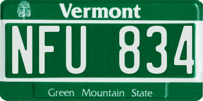 VT license plate NFU834