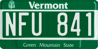 VT license plate NFU841