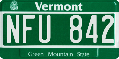 VT license plate NFU842