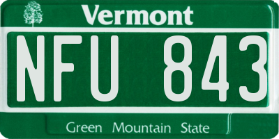 VT license plate NFU843