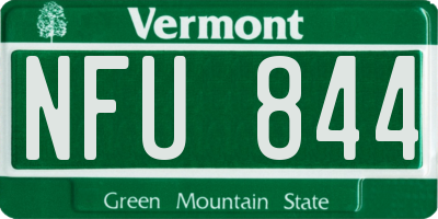VT license plate NFU844