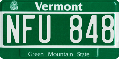 VT license plate NFU848