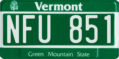 VT license plate NFU851