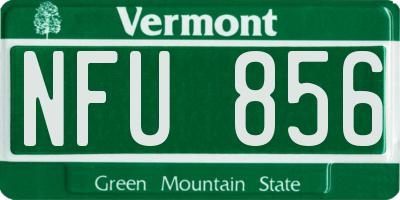 VT license plate NFU856