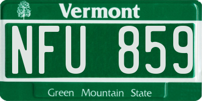 VT license plate NFU859