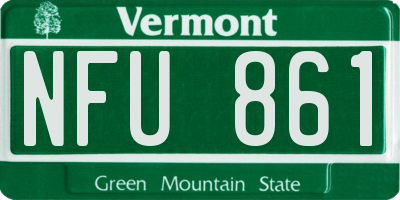 VT license plate NFU861