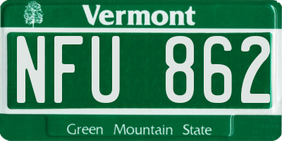 VT license plate NFU862
