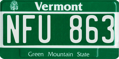 VT license plate NFU863