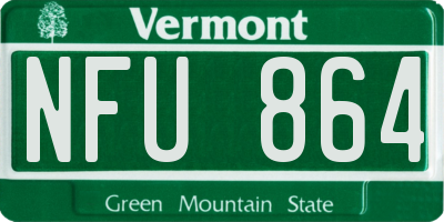 VT license plate NFU864