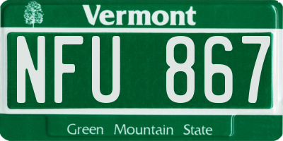 VT license plate NFU867