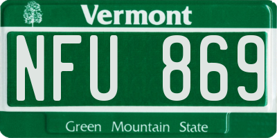 VT license plate NFU869