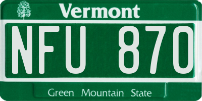 VT license plate NFU870